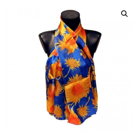 BROCHIER SOIERIES 140 1890 Van Gogh’s Sunflowers Scarf 🌻 - Picture 2 of 7
